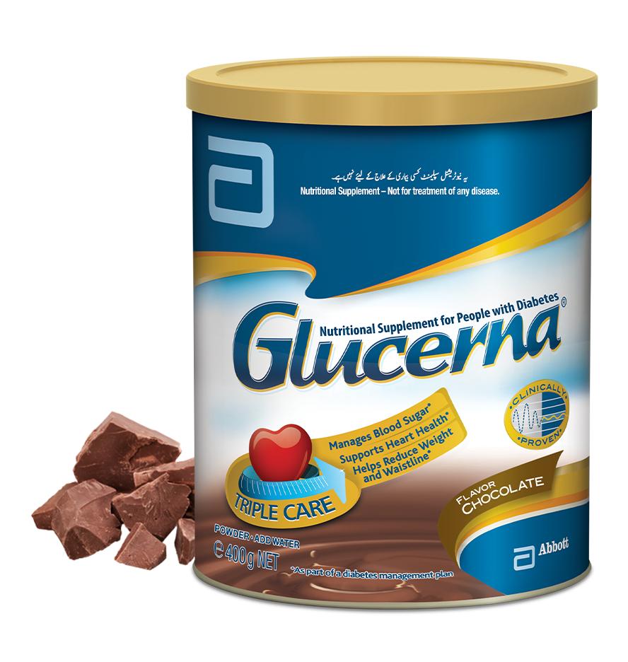 GLUCERNA CHOCOLATE MILK POWDER 400GM - Front View